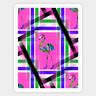 Chic Flamingo Pattern Sticker